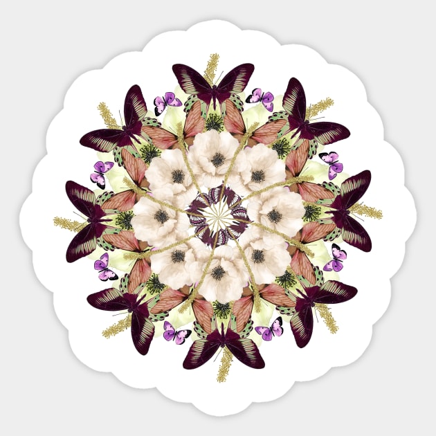 vintage butterflies mandala Sticker by burenkaUA